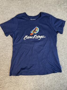 Beau Rivage Shirt Womens XL Blue MGM Resorts Spirit Jersey Glitter
